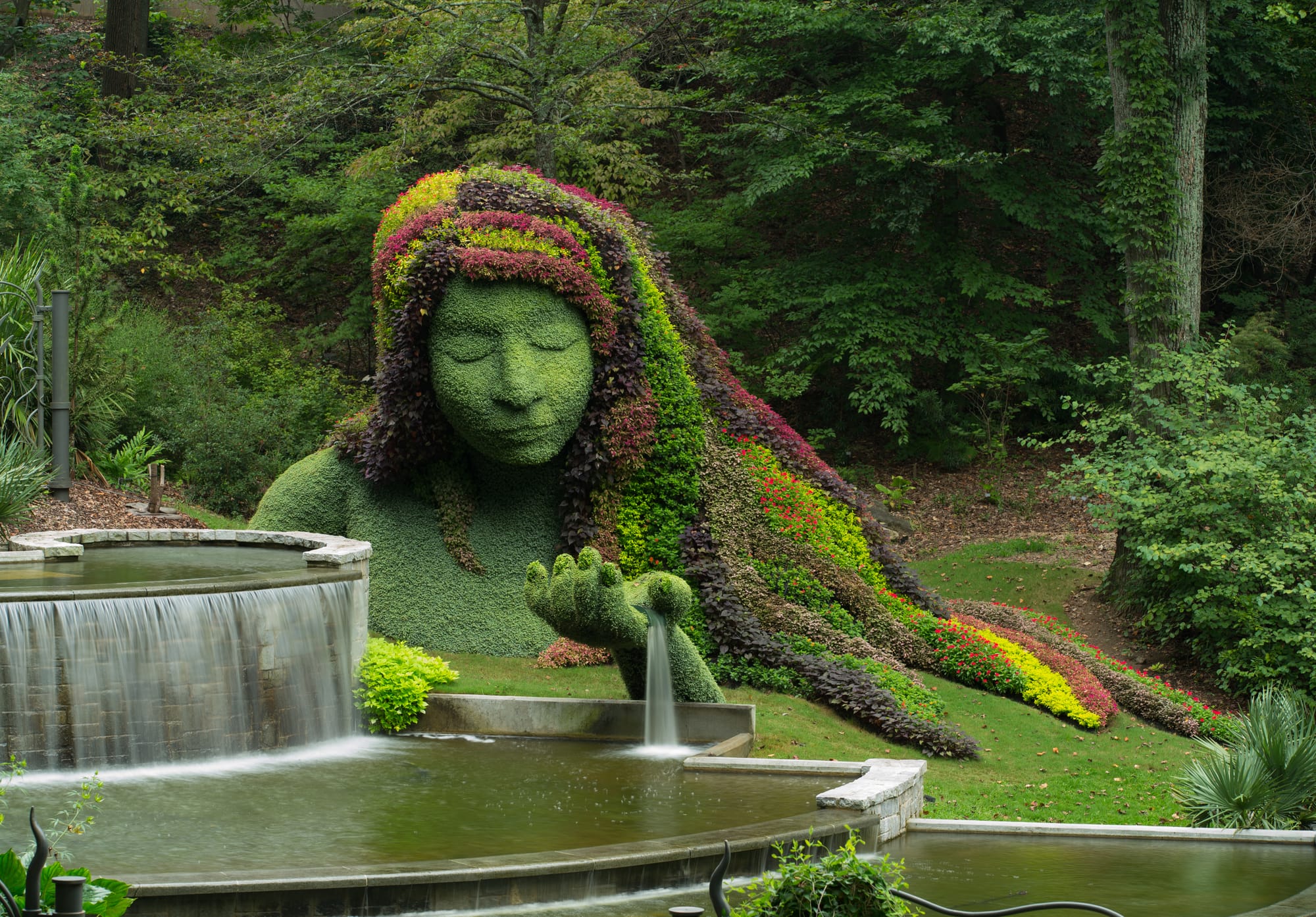 Earth Goddess living sculpture with 18,000 plants at Atlanta Botanical Garden
