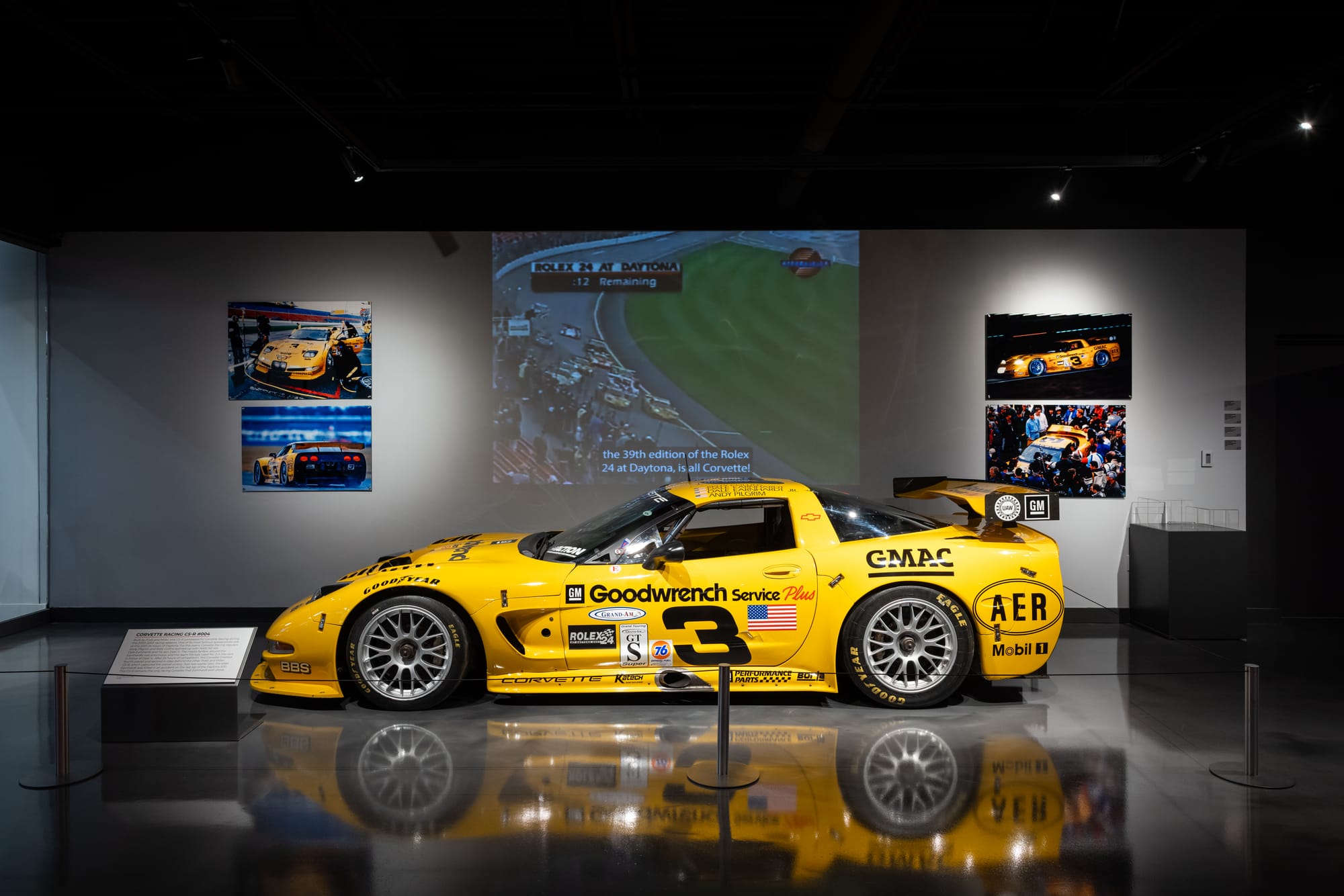 Yellow corvette at the National Corvette Museum in Bowling Green, Kentucky.