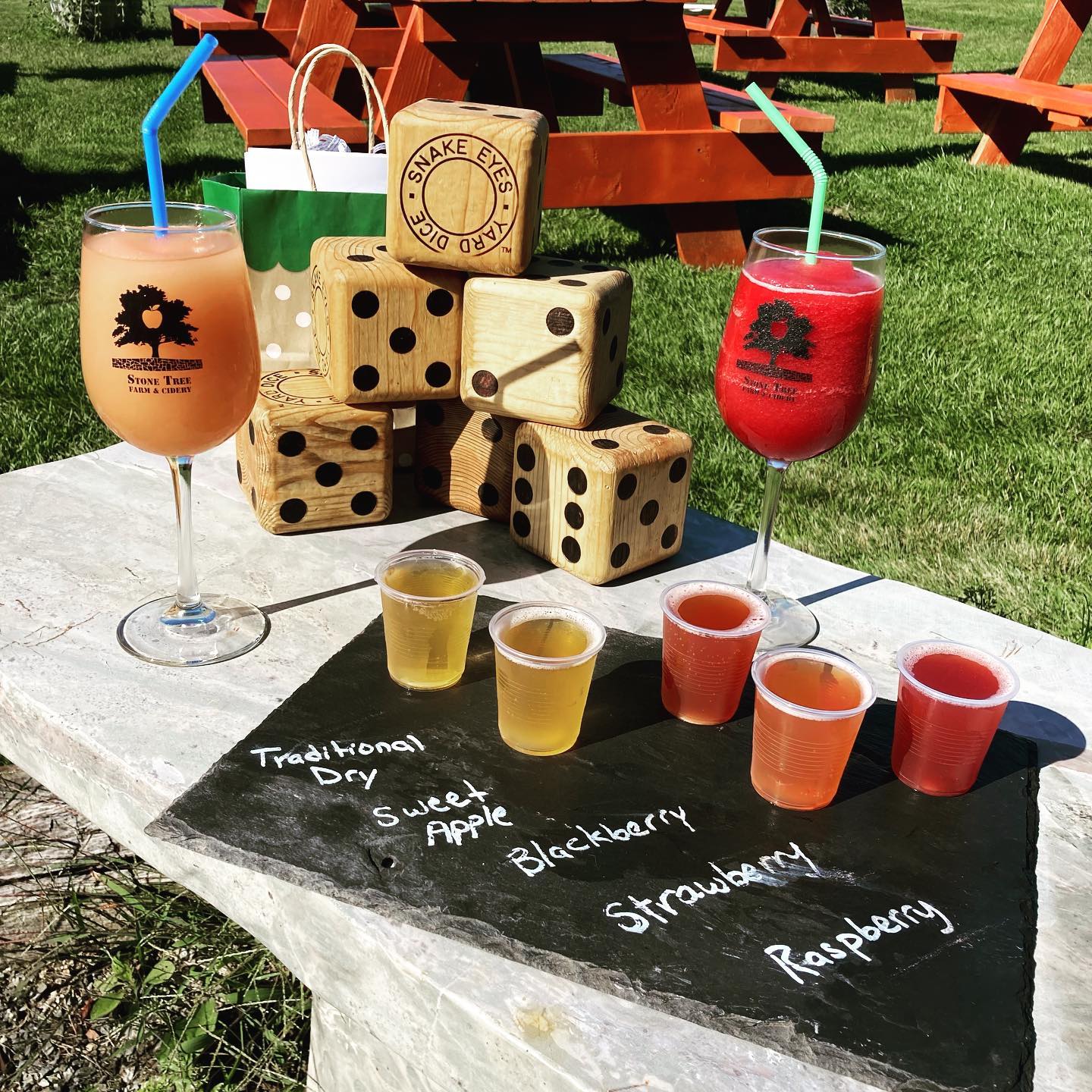 Lawn games at Stone Tree Farm & Cidery in Unity, Maine.