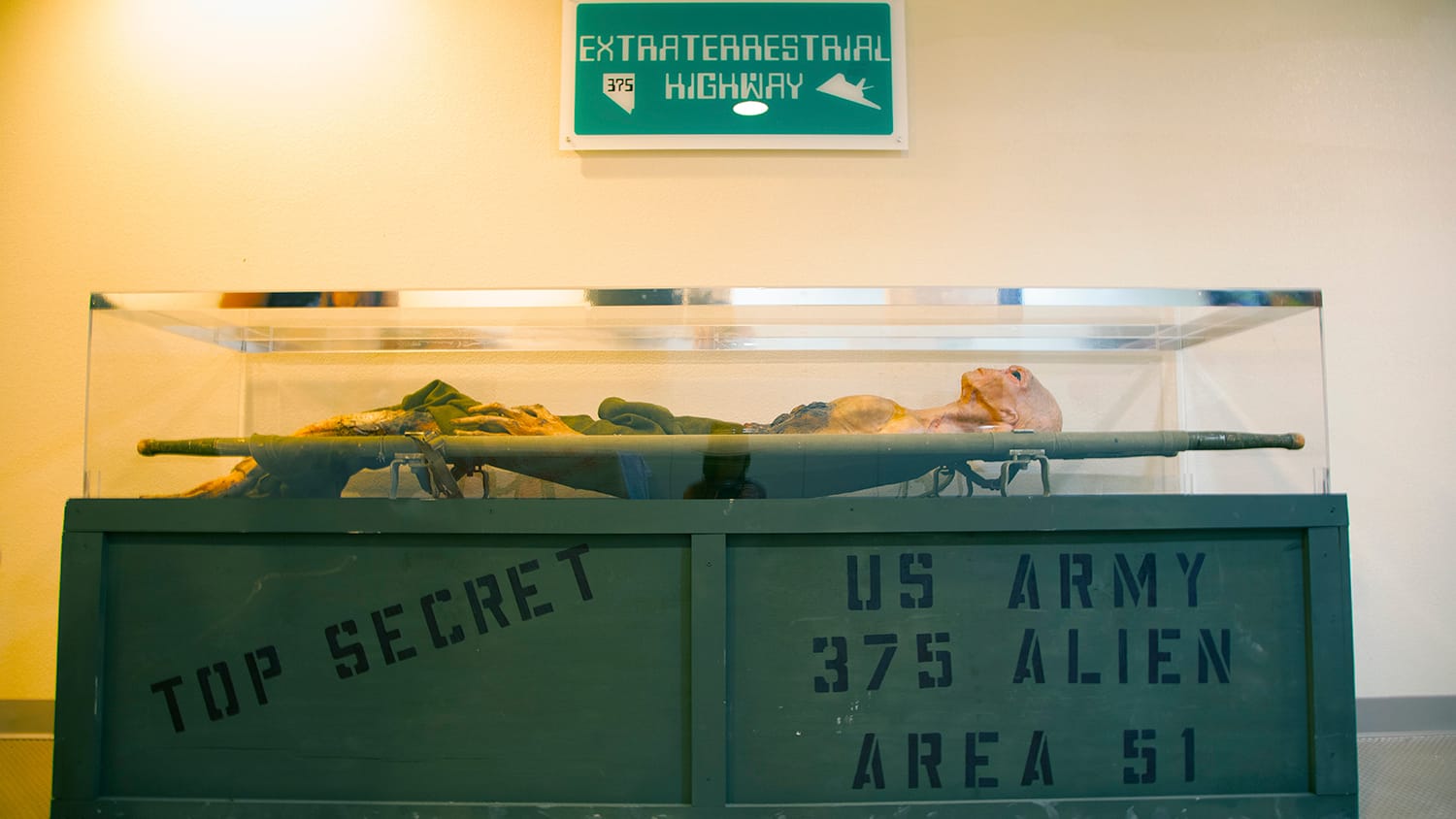 Alien body at the Alien Research Center in Nevada.