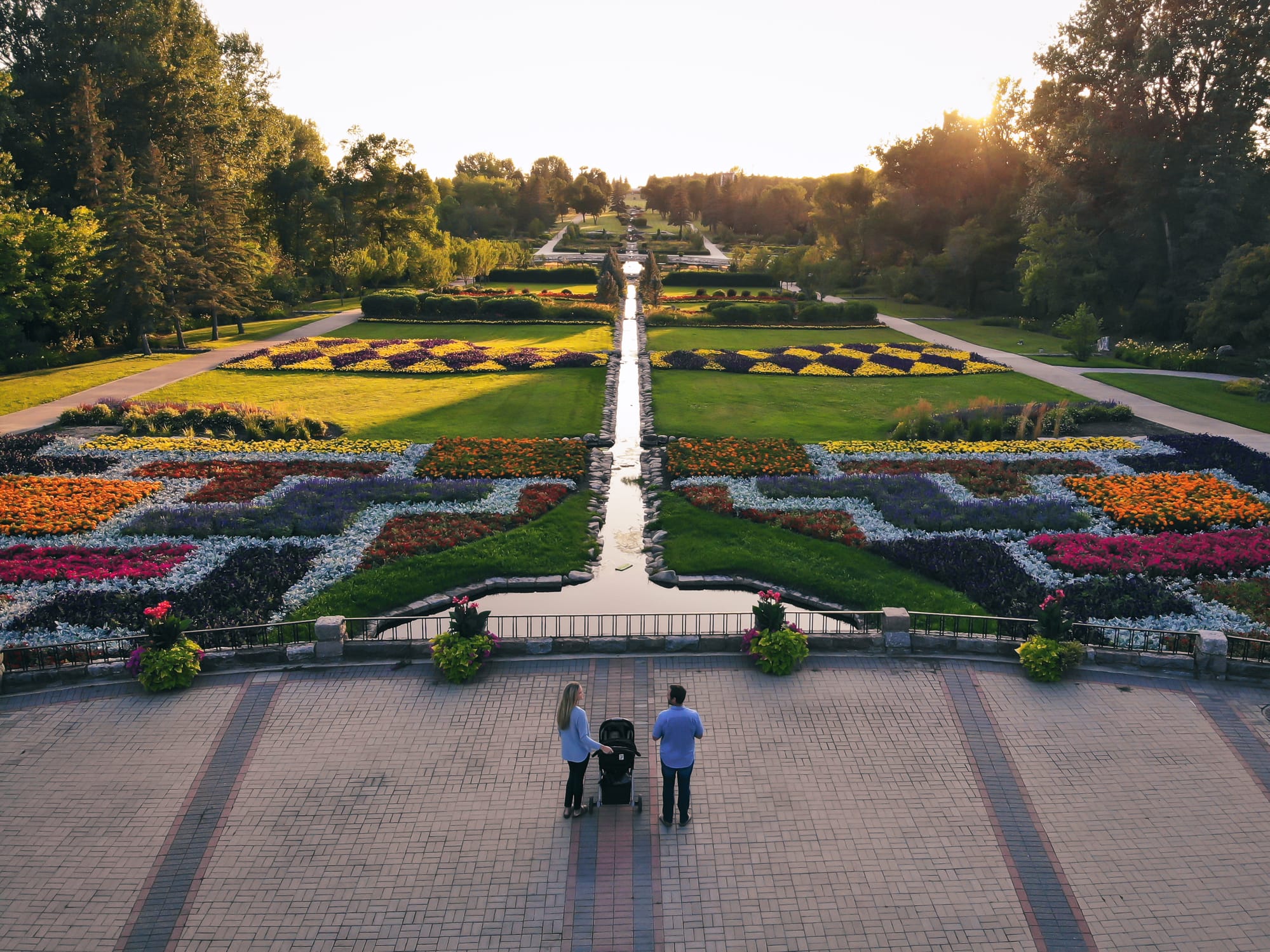 The International Peace Garden between the United States and Canada.
