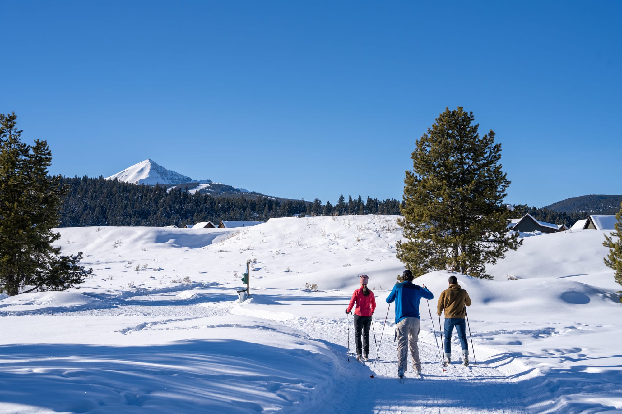 Skiing in Big Sky Montana.